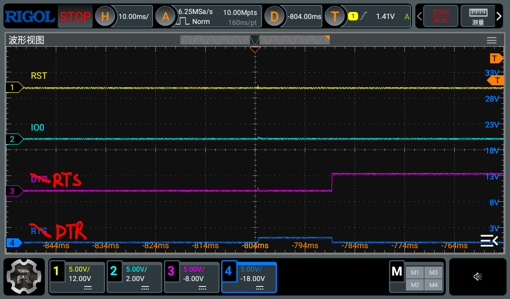 启动不正常状态的波形